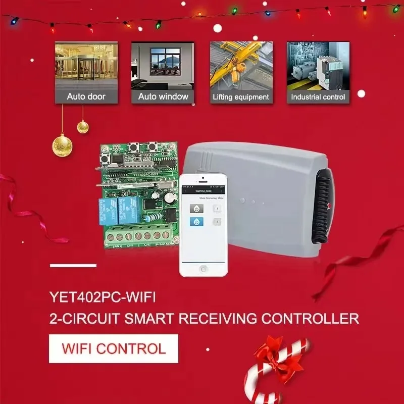 Tuya App WiFi  Two Way Smart Controller With RF433 DC9V 24V Remote Controller WiFi Receiver Switch Breaker