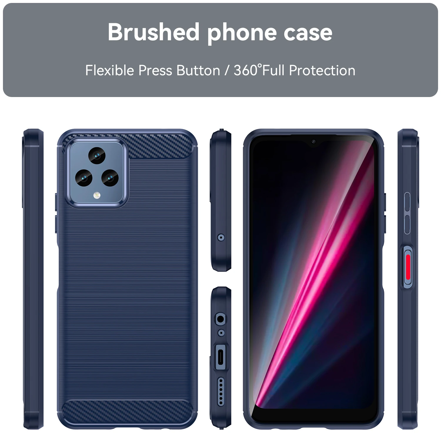 Factory Customize Mobile Phone Case Tpu for T-Mobile REVVL 7 7 Pro Silicone  Carbon Fiber case for T-Mobile REVVL 6 6 Pro 5G
