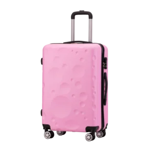 Factory Wholesale Pink ABS Material Waterproof Luggage Case Portable Trolley Suitcase for Travel