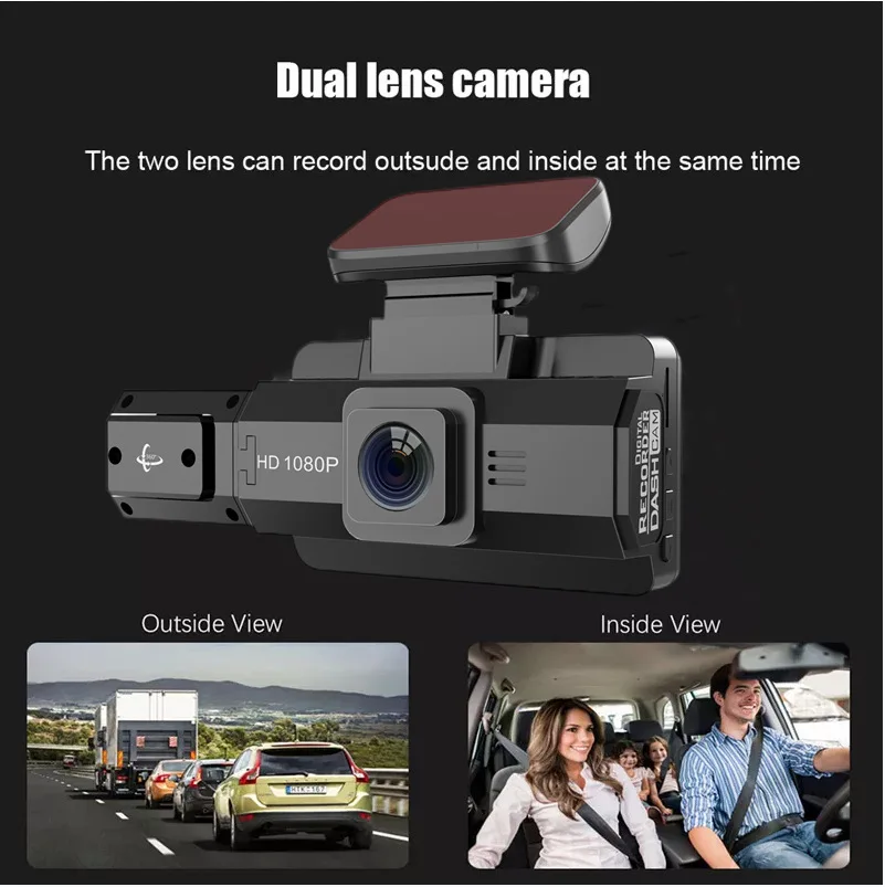 Автомобильный видеорегистратор 3 0 дюйма IPS-экран два объектива 1080P ночное