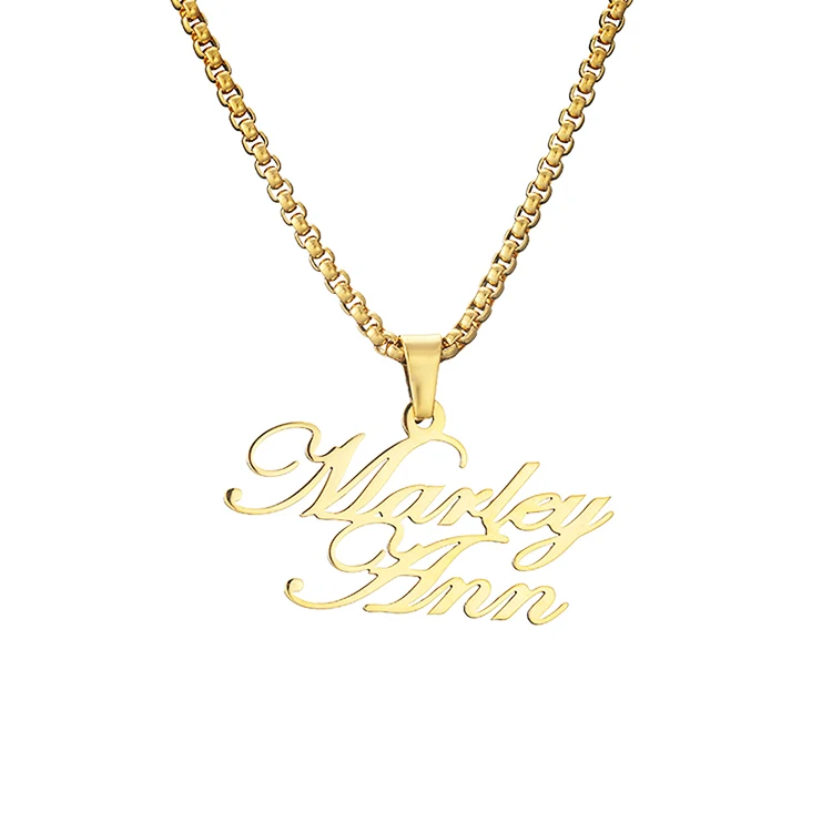 womens gold personalised necklace