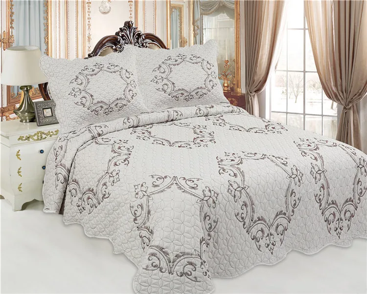 Bedding Pujiang Comforter Sets Quilts Embroidery Microfiber Bedspread ...