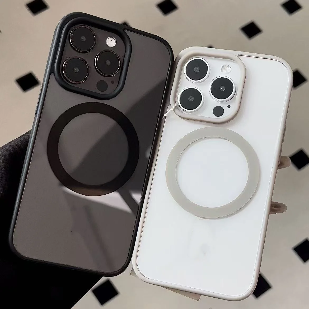 product tpu pc wireless charging shockproof cover for iphone 17 air pro max acrylic magnetic matte clear phone case for apple 16 15 14-7