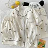 CreamPolkaDachshundShortPajamaSet