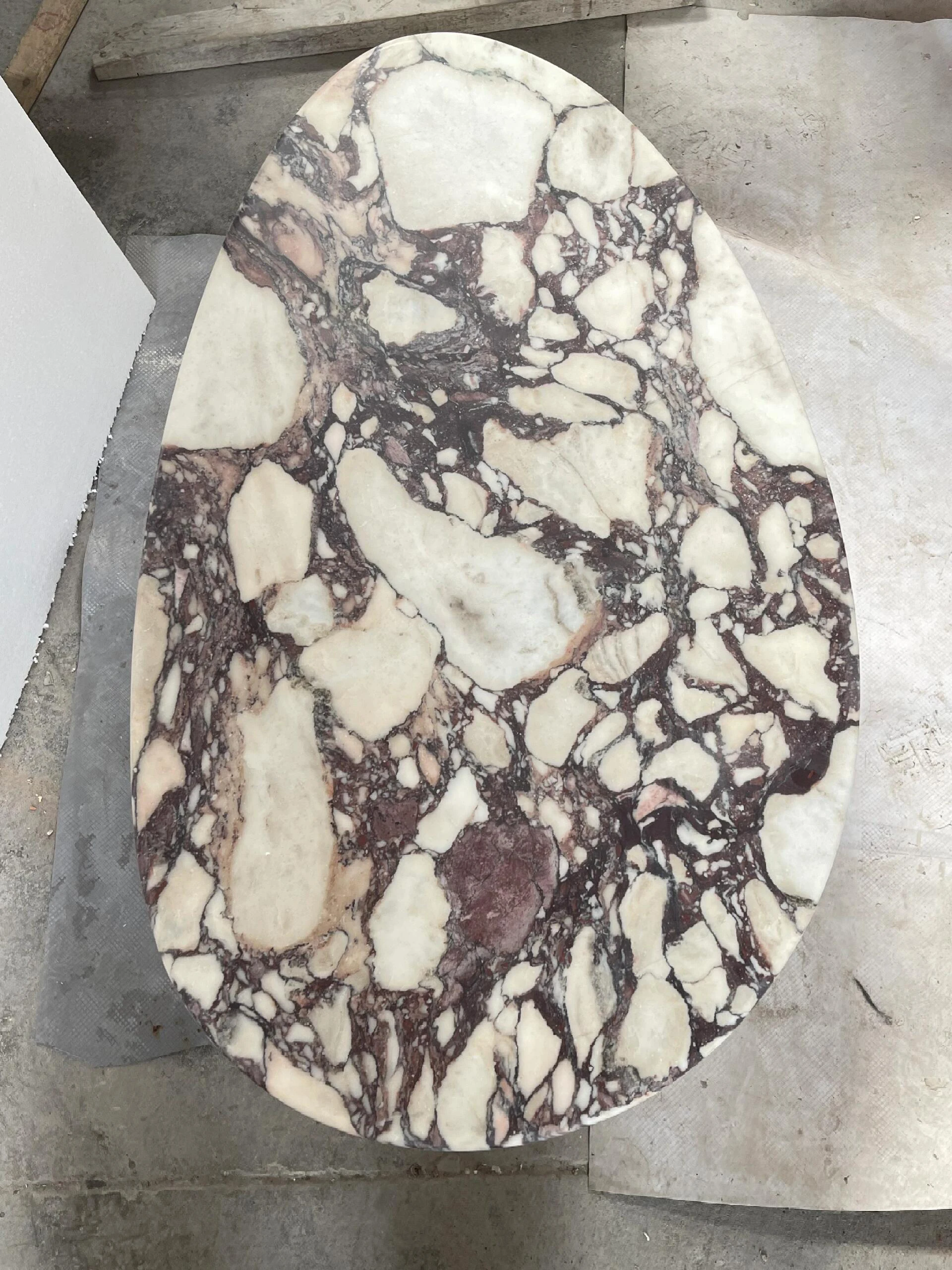 product customized luxury calacatta viola marble coffee table modern design style low plinth for living room-2