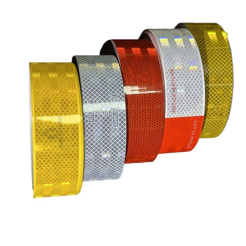 10 Years Honeycomb Light Reflective Conspicuity 104R Microprismatic Vinyl Sticker Trailer Safety Reflective Tape