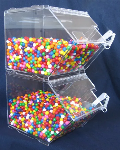 Wholesale Stackable Clear Acrylic Candy Bins with Scoop