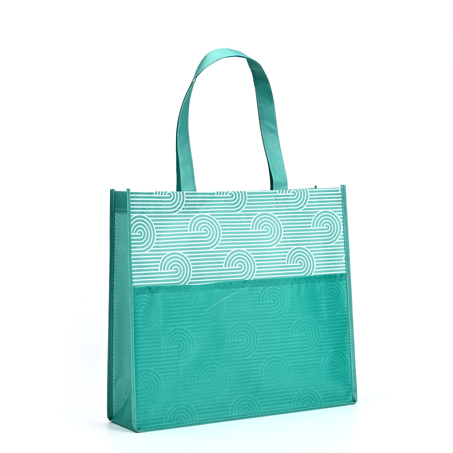 Hot Selling Wholesale Eco-Friendly RPET Backpack with Black Printed Handles Custom Logo Packaging factory