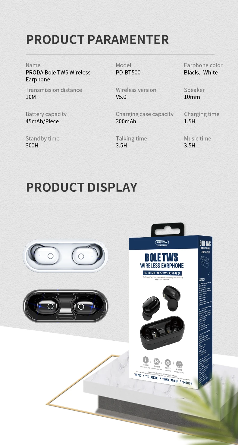 bole tws wireless earphone