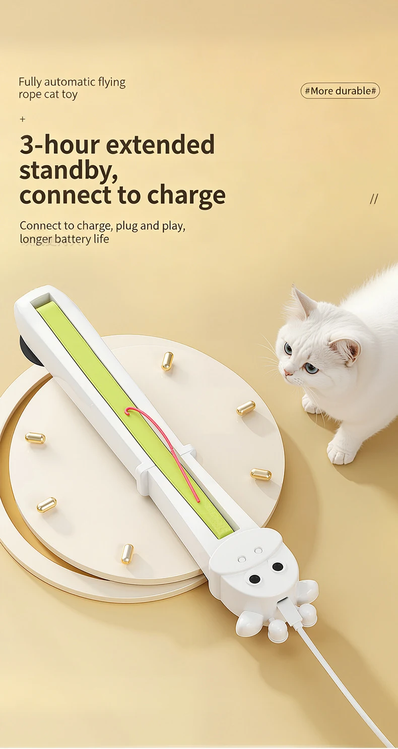 product new automatic hanging door cat rope toy interactive electric swing string exercise teaser machine for indoor cats-8