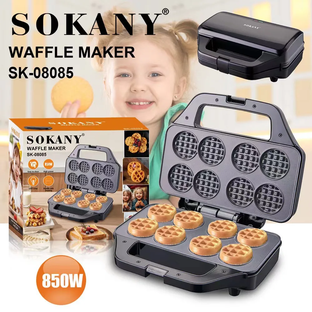 110v 220v Wholesale 8 Holes 850w Mini Size Nonstick Electric Waffle