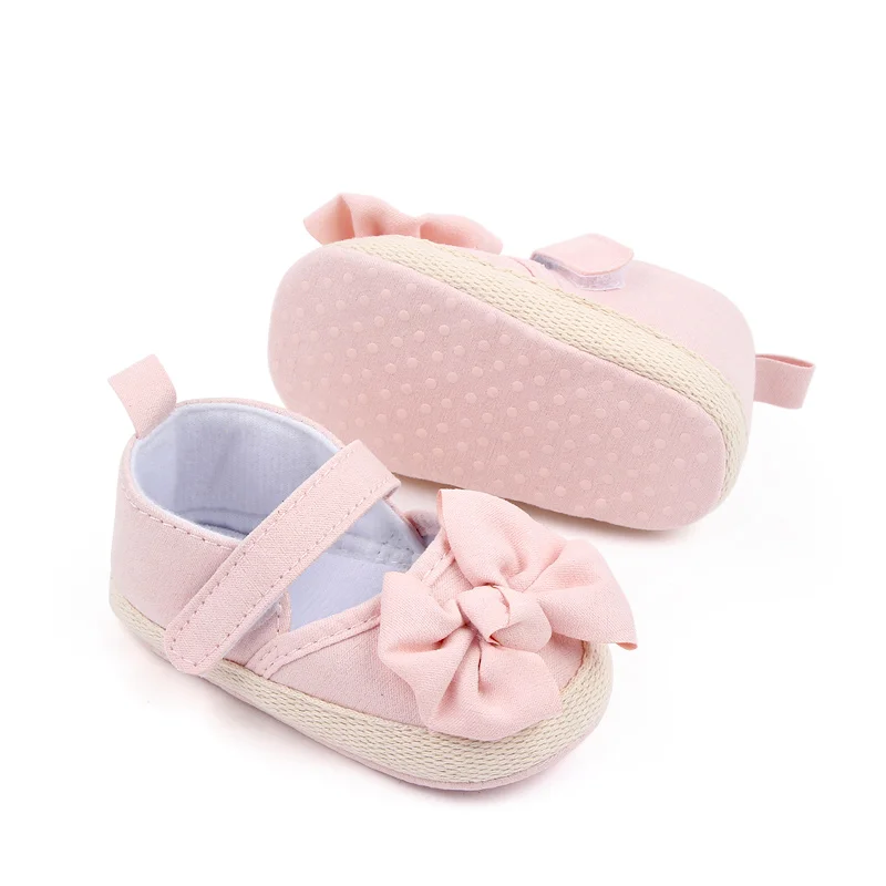 Wholesale Beautiful Bow Design Soft Sole Newborn Infant Baby Girl Shoes manufacture