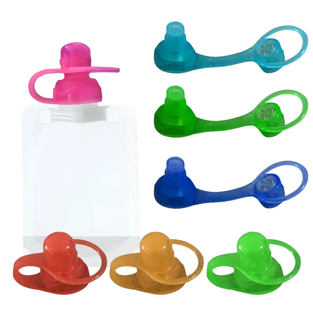 BPA Free Custom Fruit Juice Pouch with Spout No Spill Flow Control Reusable Silicone Food Pouch Top for Ages 0-12 Months