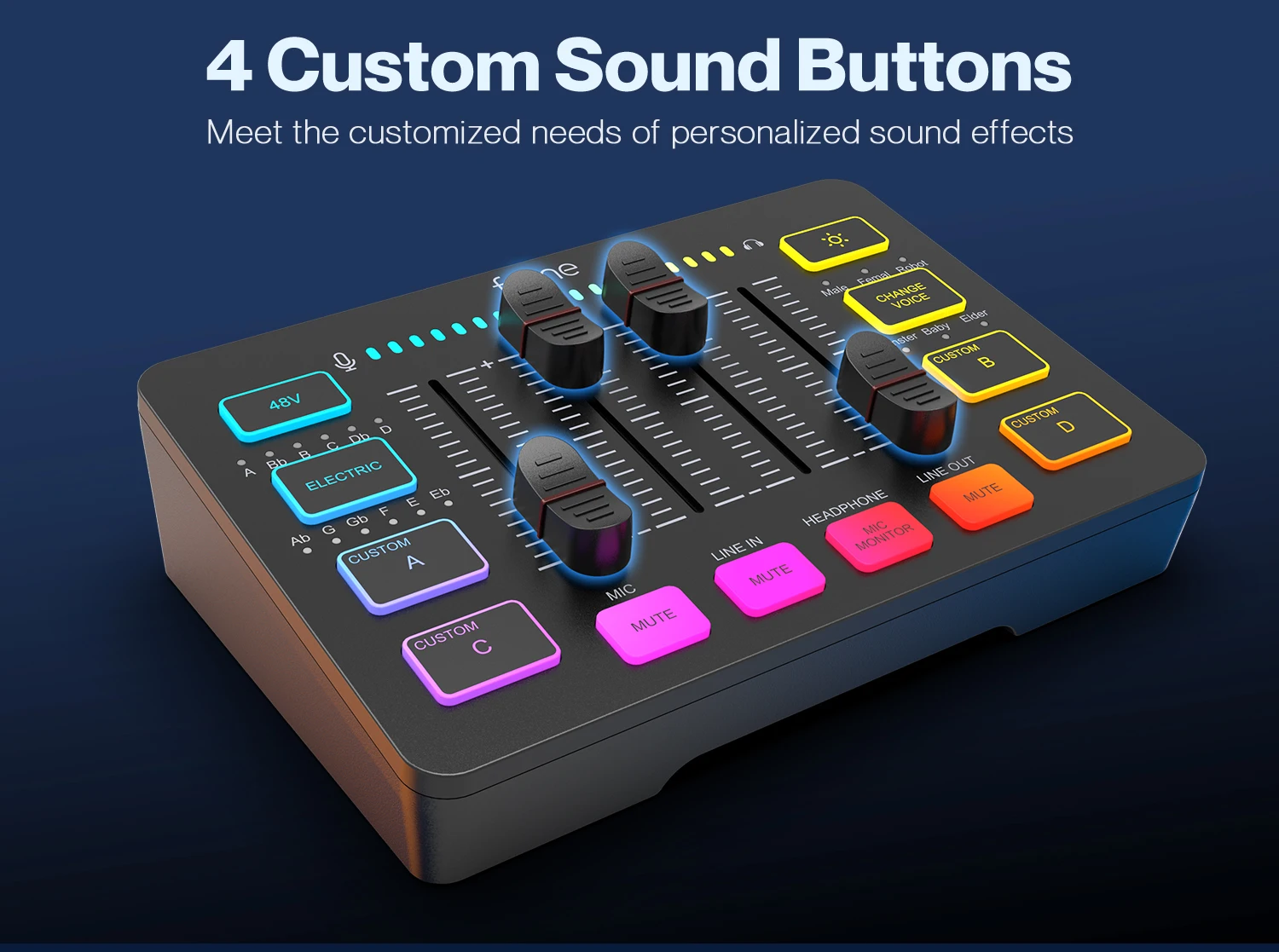 Fifine Professional Studio Sound Card Mixer Live Streaming Audio