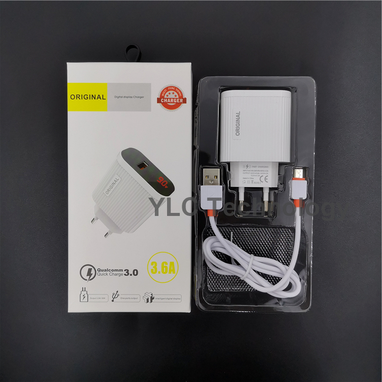 Быстрое зарядное устройство с micro /8pin/type c 3.6A для iphone, samsung PD