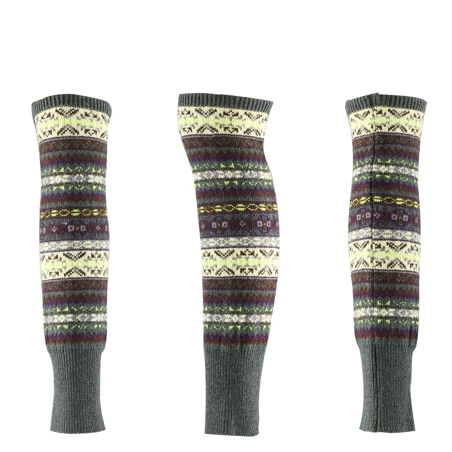 Wholesale Bohemian Knitted Warmer Boot Cuffs Winter Extra Long Thigh High Wool Leg Warmers for Women Girls