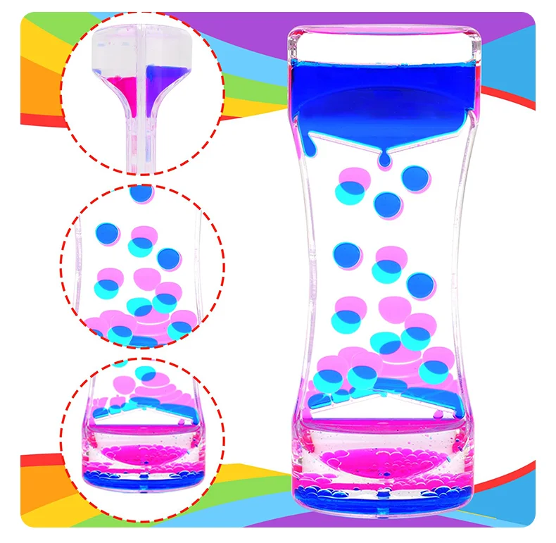 6 Pack Unique Liquid Timer Plastic Fidget Adhd Autism Sensory Toys 