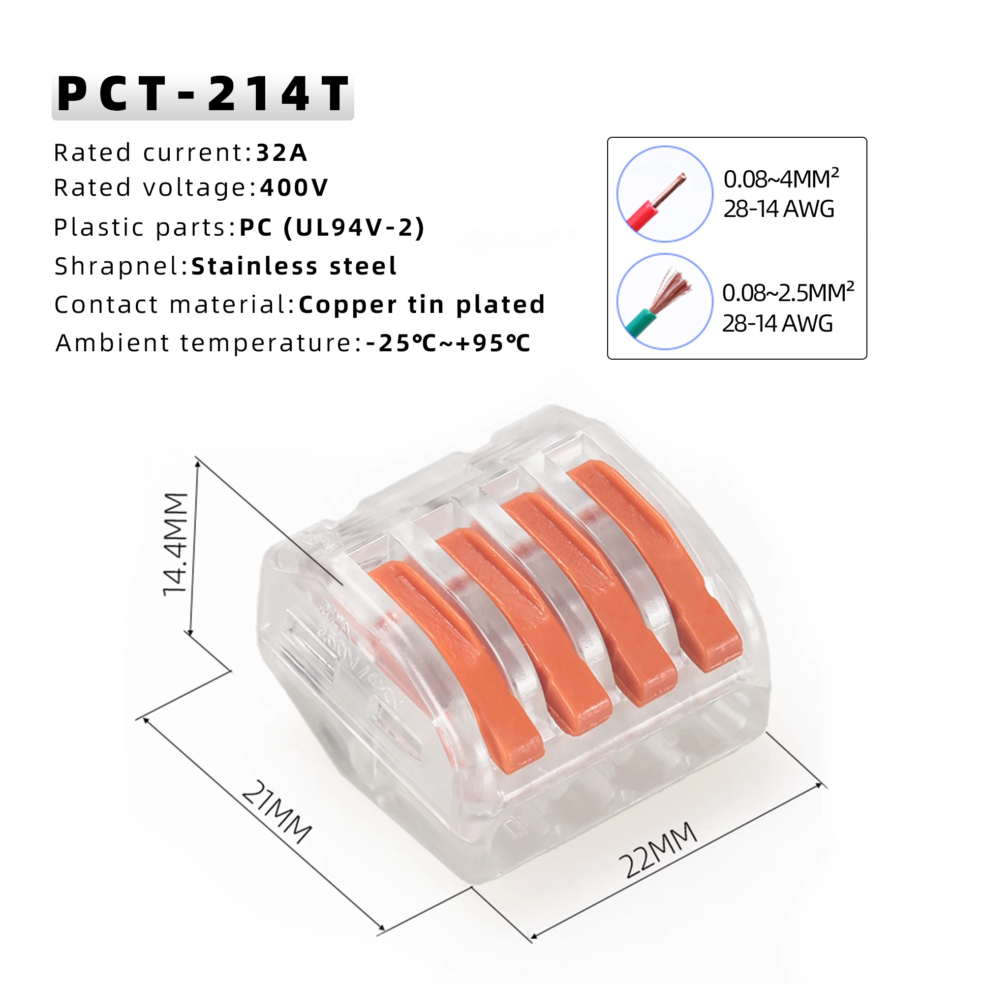 kejian direct factory wire in connectors CMK 412 wire push connector Wire terminal pin connector