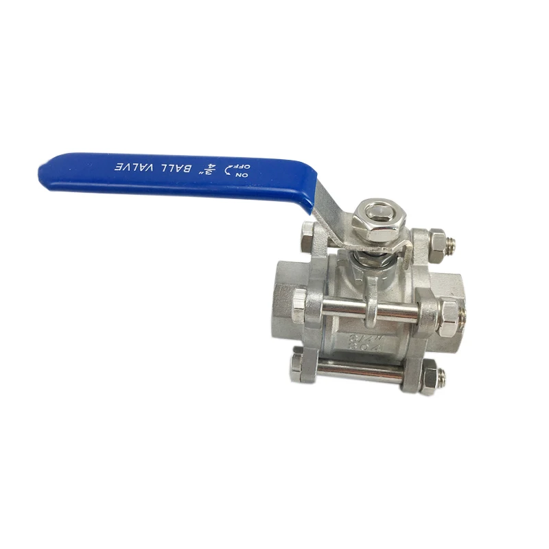 1000 wog ball valve SS304 SS304L SS316  thread ball valve  stainless steel 3 pc clamp ball valve