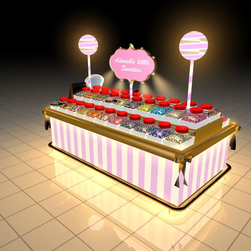 Sparkling Candies Display Kiosk Design LED Light Candy Decoration