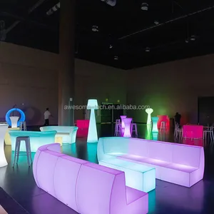 Luminous Modern Leisure LED Glow Light LED Bar Sofa Set for Night Club