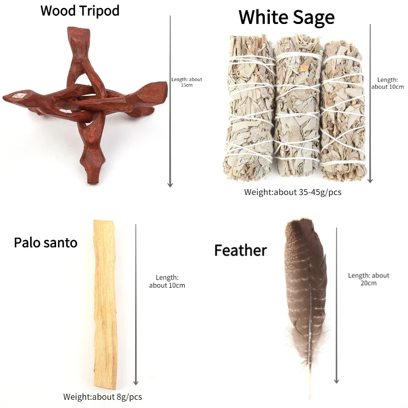 Sage Smudge Kit For Cleansing Negative Energy And Cleansing Home With White Sage Palo Santo