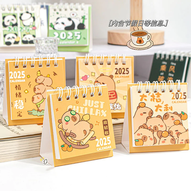 Calendario Da Tavolo 2025-2026 Con Adesivi - Mini, Compatto, Per Casa E Ufficio, Nero - Foto 9