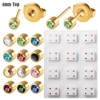 12Pairs-4mm Gold Mixed