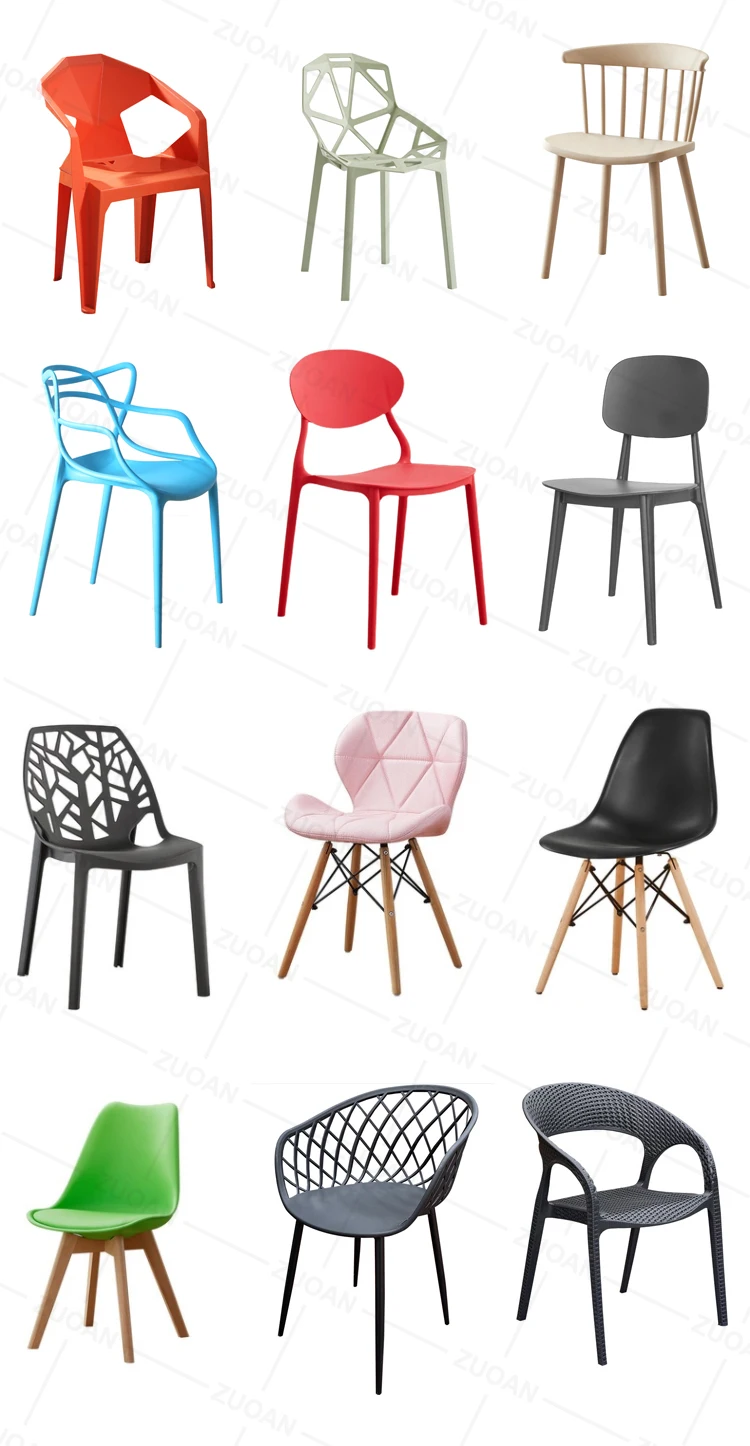 Zuoan Polypropylene Colorful Outdoor Garden Sillas Modern Stackable Pp Restaurant Cafe Dining