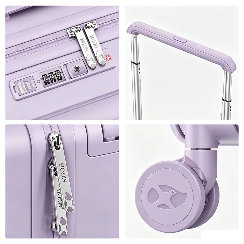 Factory Directly Customize Brand PC ABS Luggage Front Open Hard Shell Luggage Case TSA Lock Fashionable Suitcase for Travel 4 Factory Directly Customize Brand PC ABS Luggage Front Open Hard Shell Luggage Case TSA Lock Fashionable Suitcase for Travel - Image 4