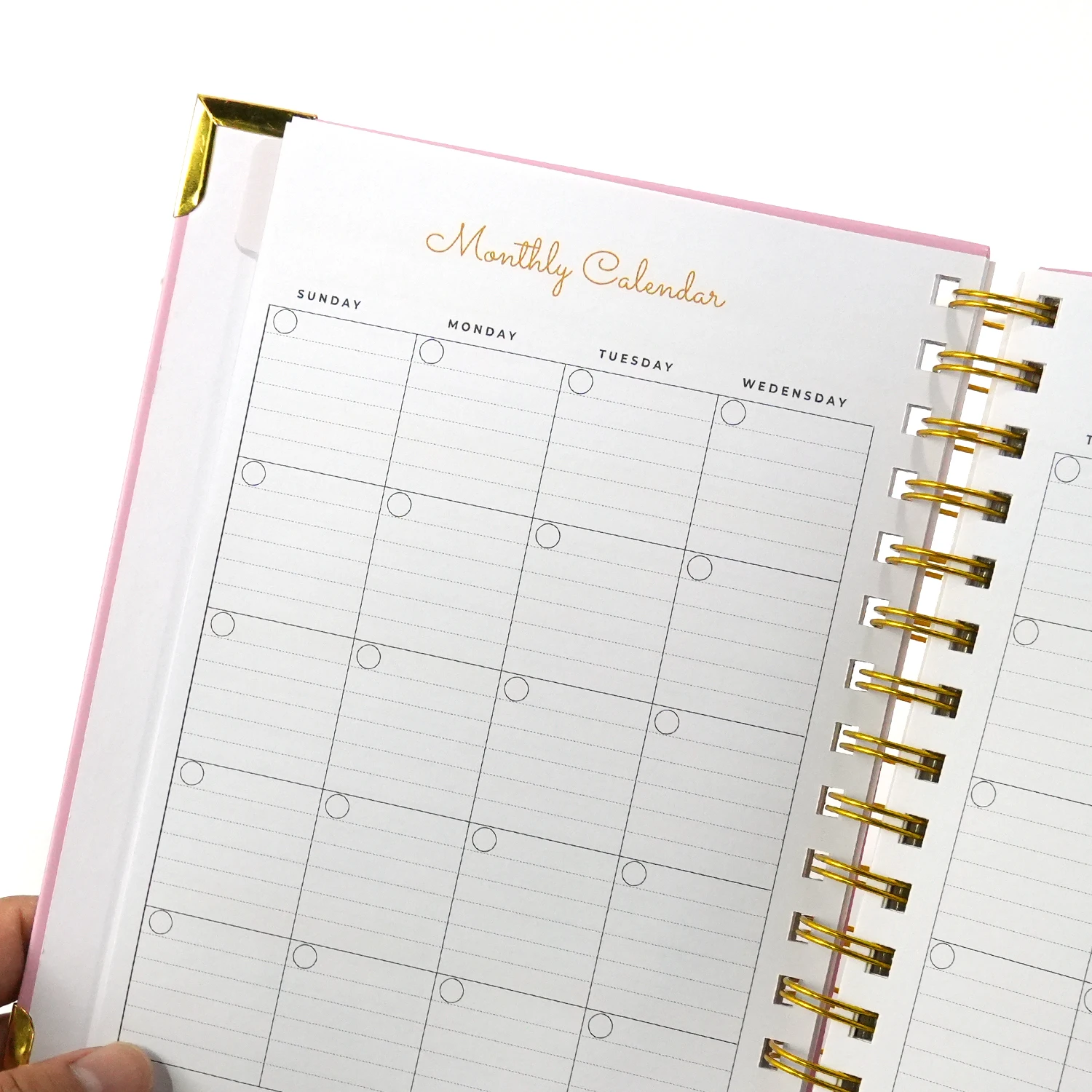 Custom Printed 2026 2027 Monthly Weekly Daily Law of Attraction Motivational Gold Foiling Hardcover Diary Planner Notebook