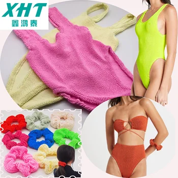 Hot selling  Good Featured gradient   Seersucker Crinkle  Swimwear and scrunchies hair bands (One size fit All)