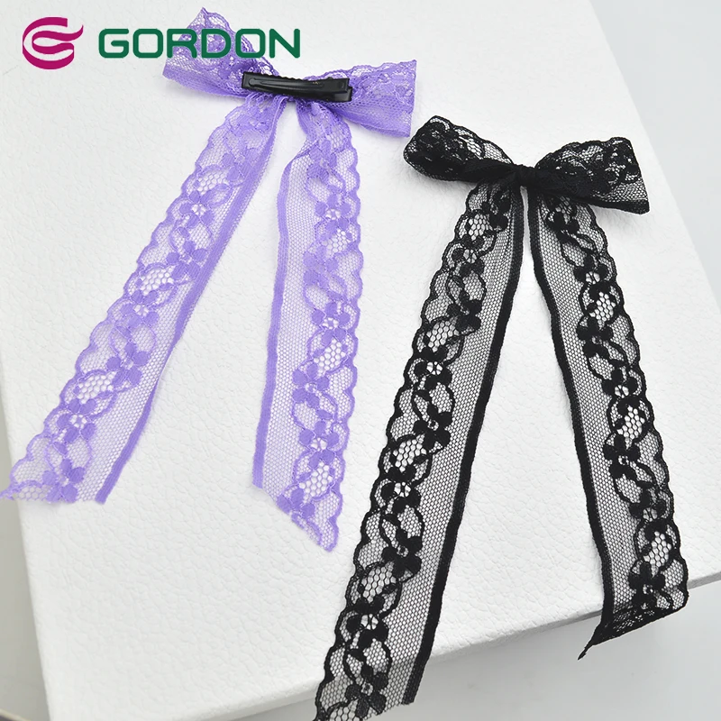 Gordon Ribbons Long Tail Bow Hair Clips For Women Hair Ribbons ...