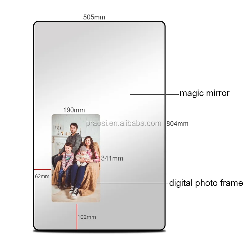 Smart  Interactive Magic Mirror Tv Lcd Display Screen Advertising Mirror with Builti in Motion Sensor Digital Photo Frame