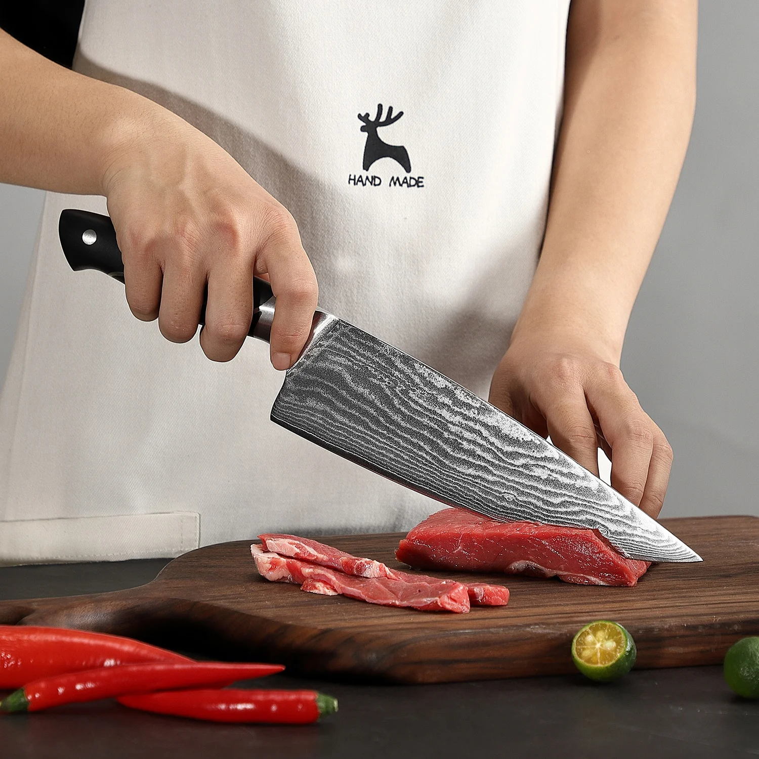 8 inch Damascus Kitchen Chef Knife, VG-10 Damascus Steel, with Comfortable Ergonomic ABS Handle