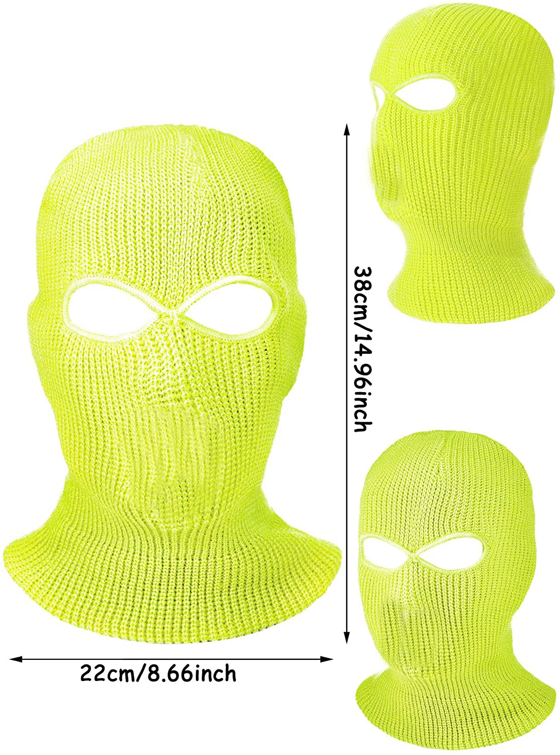 2020 Balaclava Custom Knitted 3 Holes Embroidery Ski Mask Balaclava Face Mask Pink Neon Balaclava Hat Ski MaskHot Sale