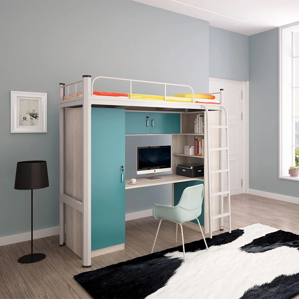 Short Delivery Time Executive School Double Students Bed Dormitory Iron Bunk Beds Kids With Stairs Trundle
