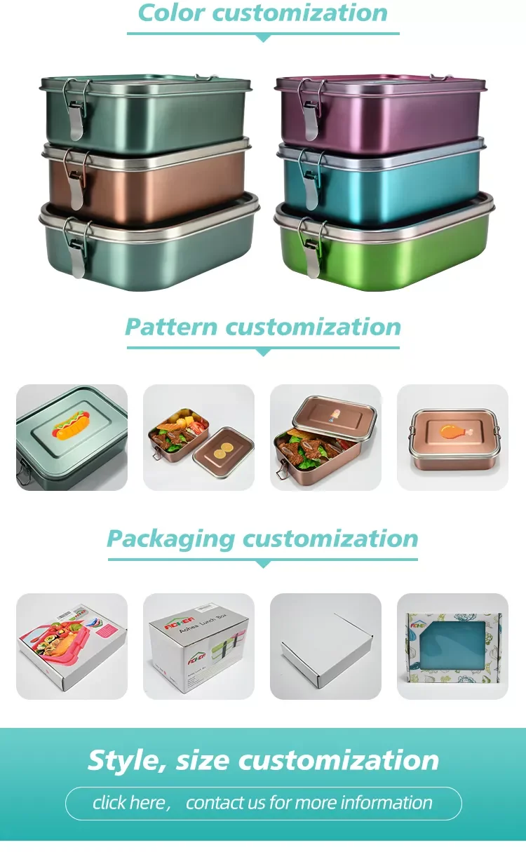 2024 Aohea Insulation Lunch Bento Box Eco-friendly Stainless Steel Lunch Box factory