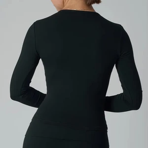 Cozy Stylish Women's T-Shirt Long Sleeve High Stretch Yoga-Friendly Inner Layer for Home Wear Breathable and for Autumn