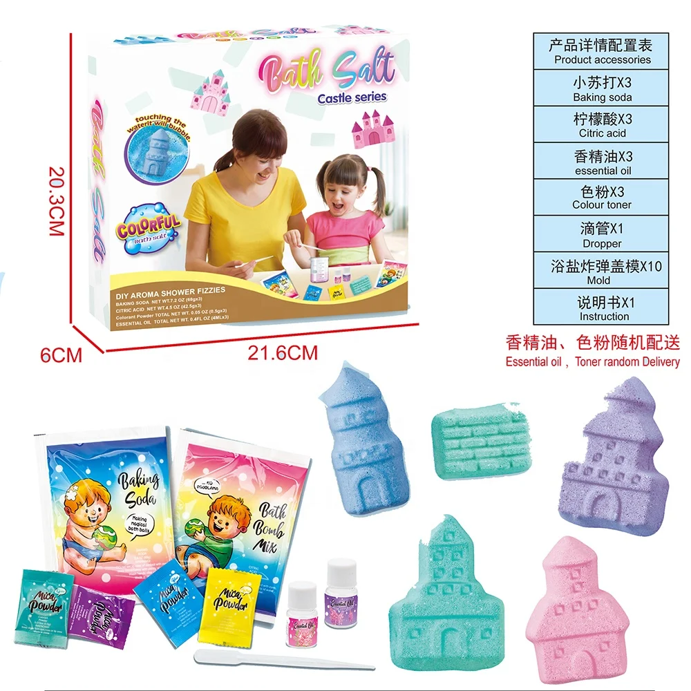 STEM Manual Activity DIY Salt Bomb Educational Plastic Horse Baby Bath Toys for Kids