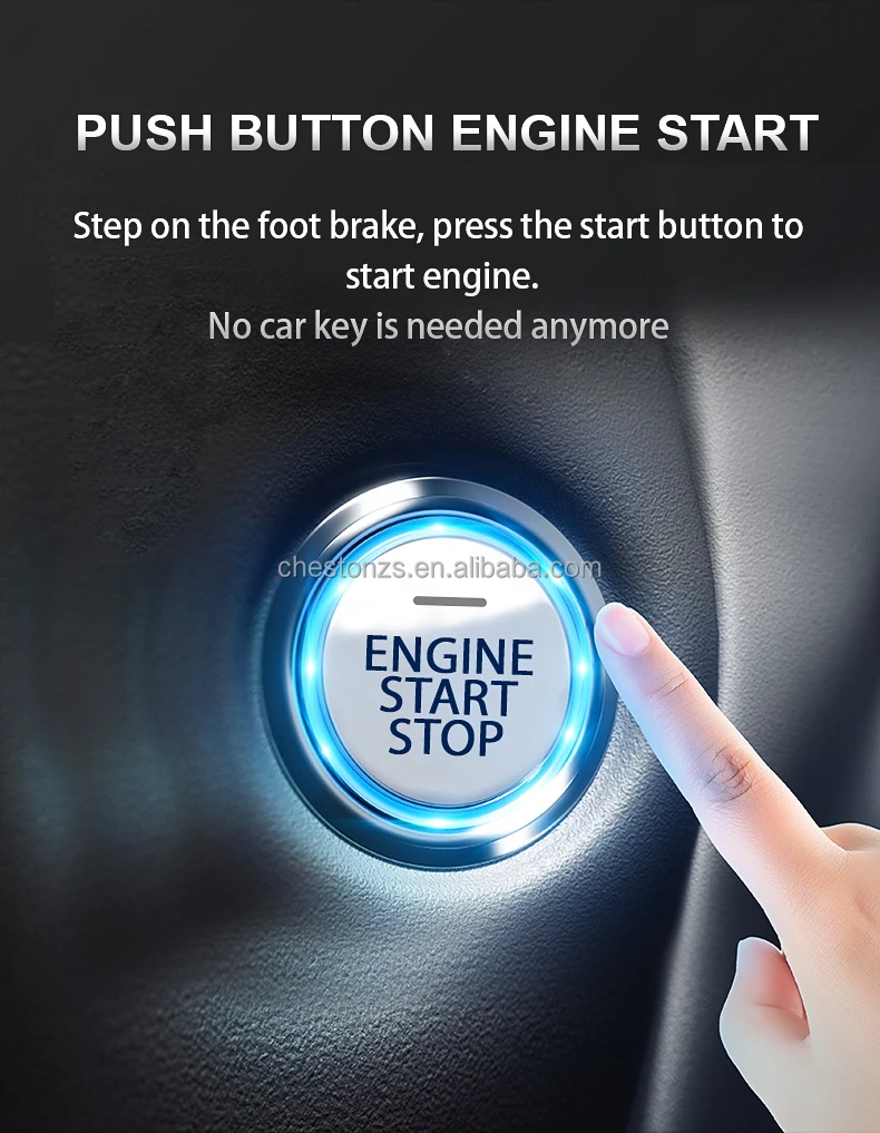 Smart Push Start Button Engine Keyless Entry Car Alarm System With App