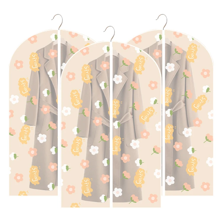 Custom Own Logo Printed Clothing Garment Clothes T-shirt Packing Zipper Waterproof and Dustproof Garment Bag For Dresses Long