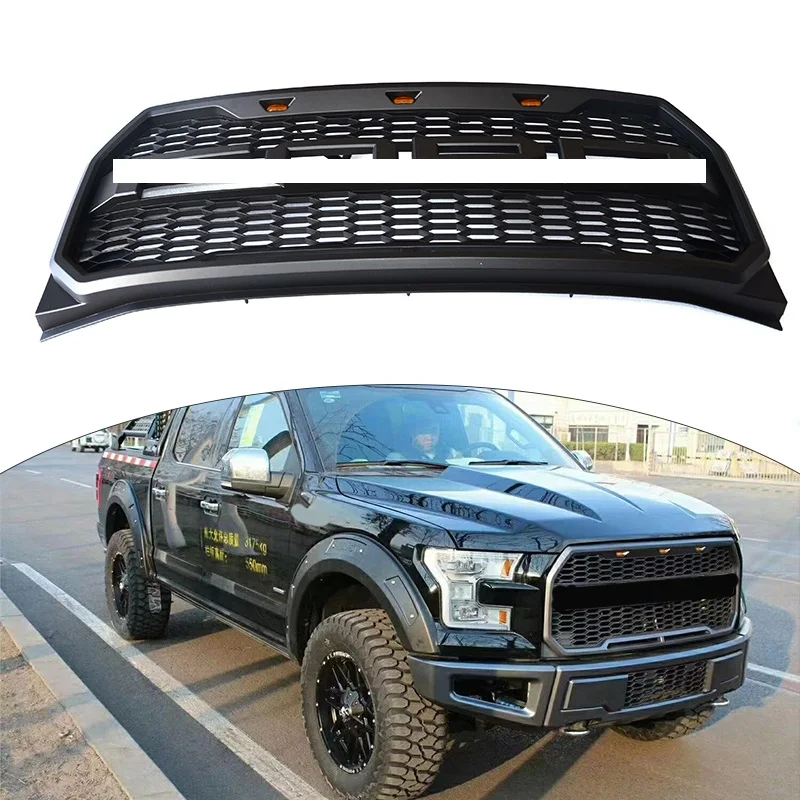 Source Accessories Pickup Truck Parts accessories Matte black Front Car Grill with flow LED light For Ford F150 2015-2017 on m.alibaba.com