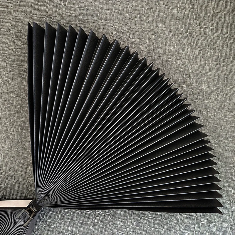 product black paper pleated shade cordless self adhesive window blind no drill custom size privacy home living room oem-5