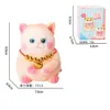 Gato de peluche adorable de 8 cm, TPR, color naranja 02, en caja.