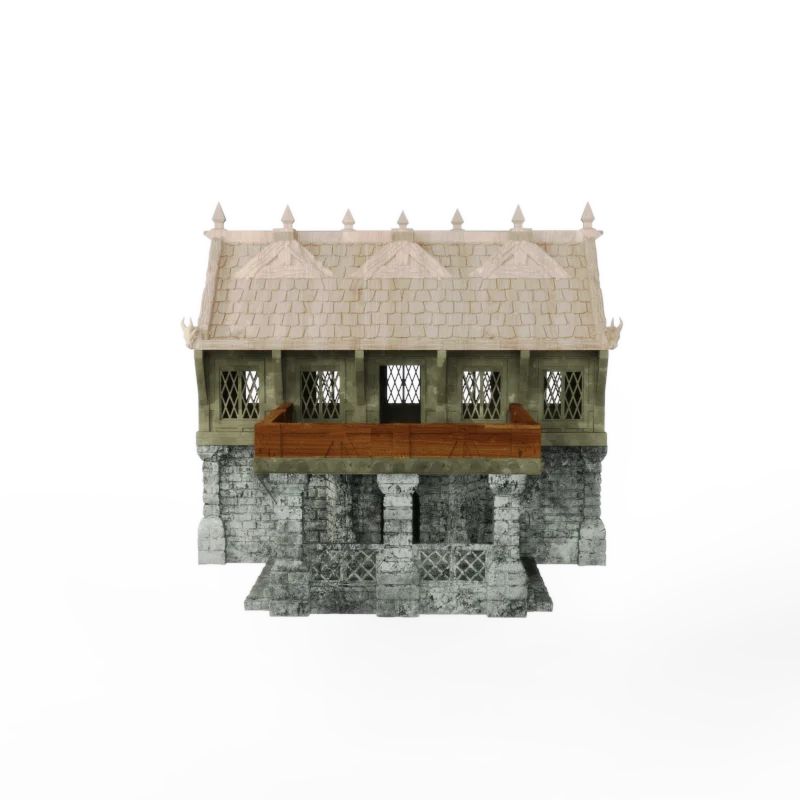product custom resin miniature buildings house figurine frosted texture resin medieval house miniature building souvenir statuette-6