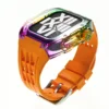 pin buckle rainbow gradient case-orange strap