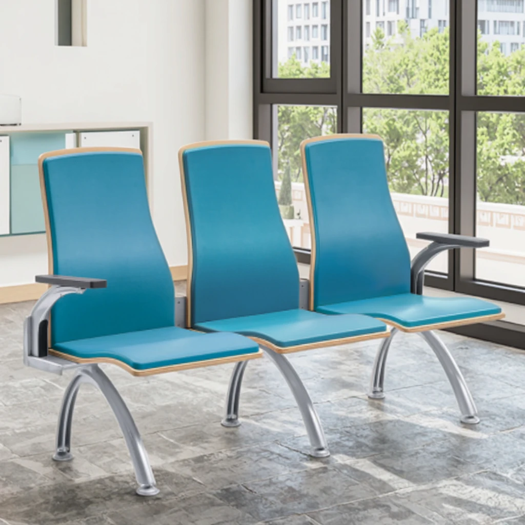 Premium Modern Steel Frame Hospital Chairs with PU Padded Back Support for VIP Lounges 2
