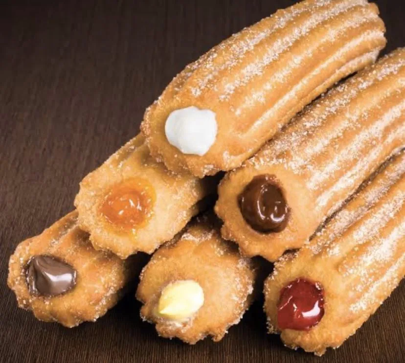 Stainless Steel Churros Machine with Gas Fryer Cabinet 5L Capacity Restaurant Use Milk Included Easy Operation
