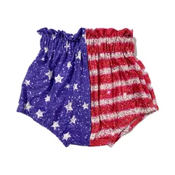 Бесплатная доставка, новое поступление, летняя полоска в виде звезды для младенцев, 4 июля, половинчатая наполовину